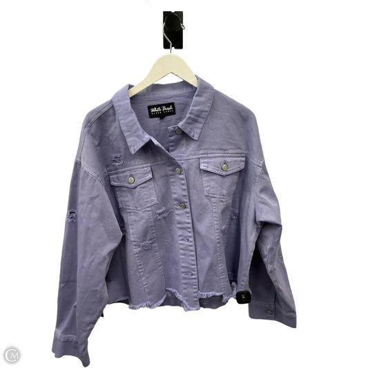 Jacket Denim By White Birch In Purple Denim, Size: 1x