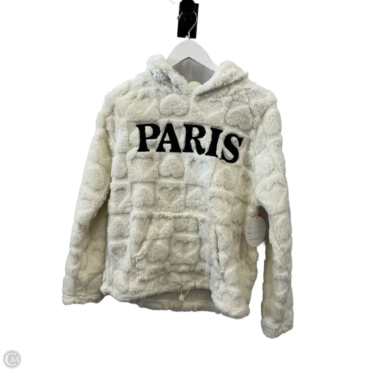 Sweatshirt Hoodie By Clothes Mentor In White, Size: L