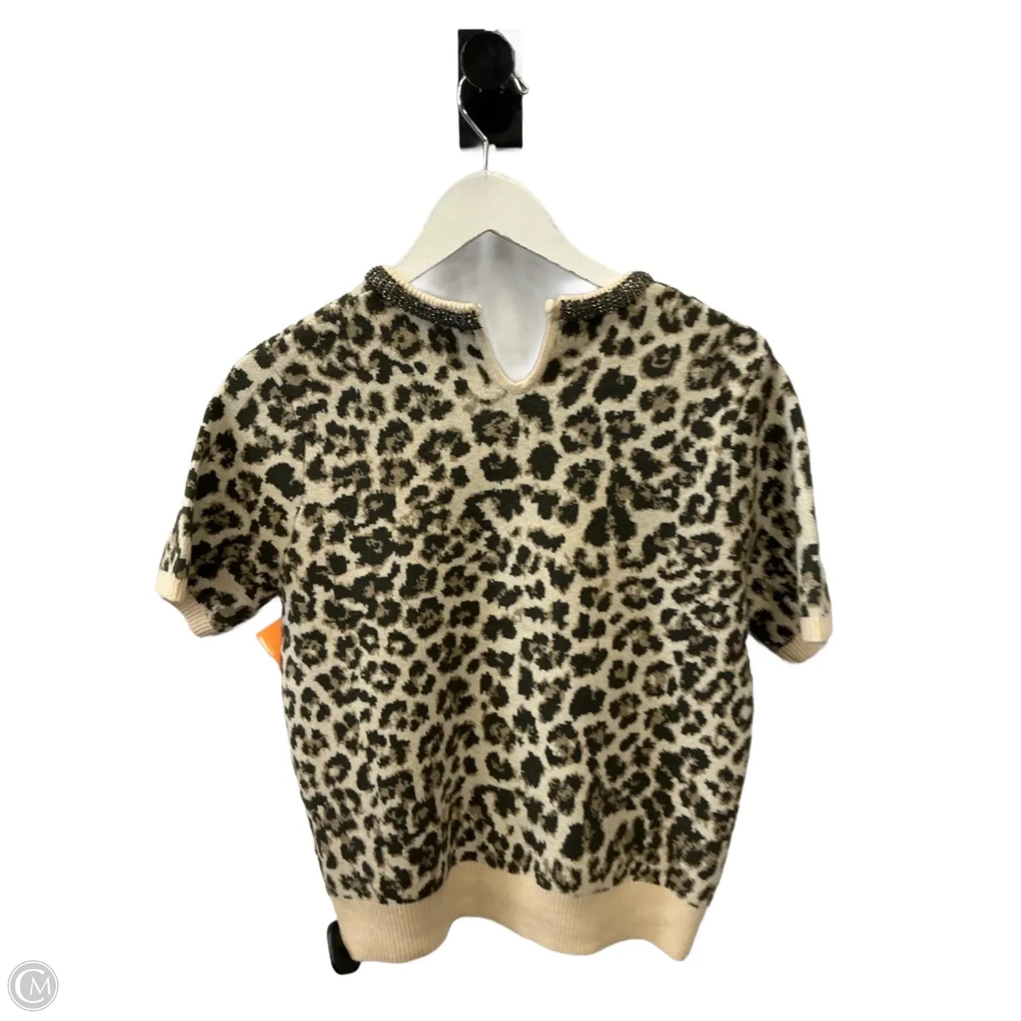 Sweater Short Sleeve By Philosophy In Animal Print, Size: M