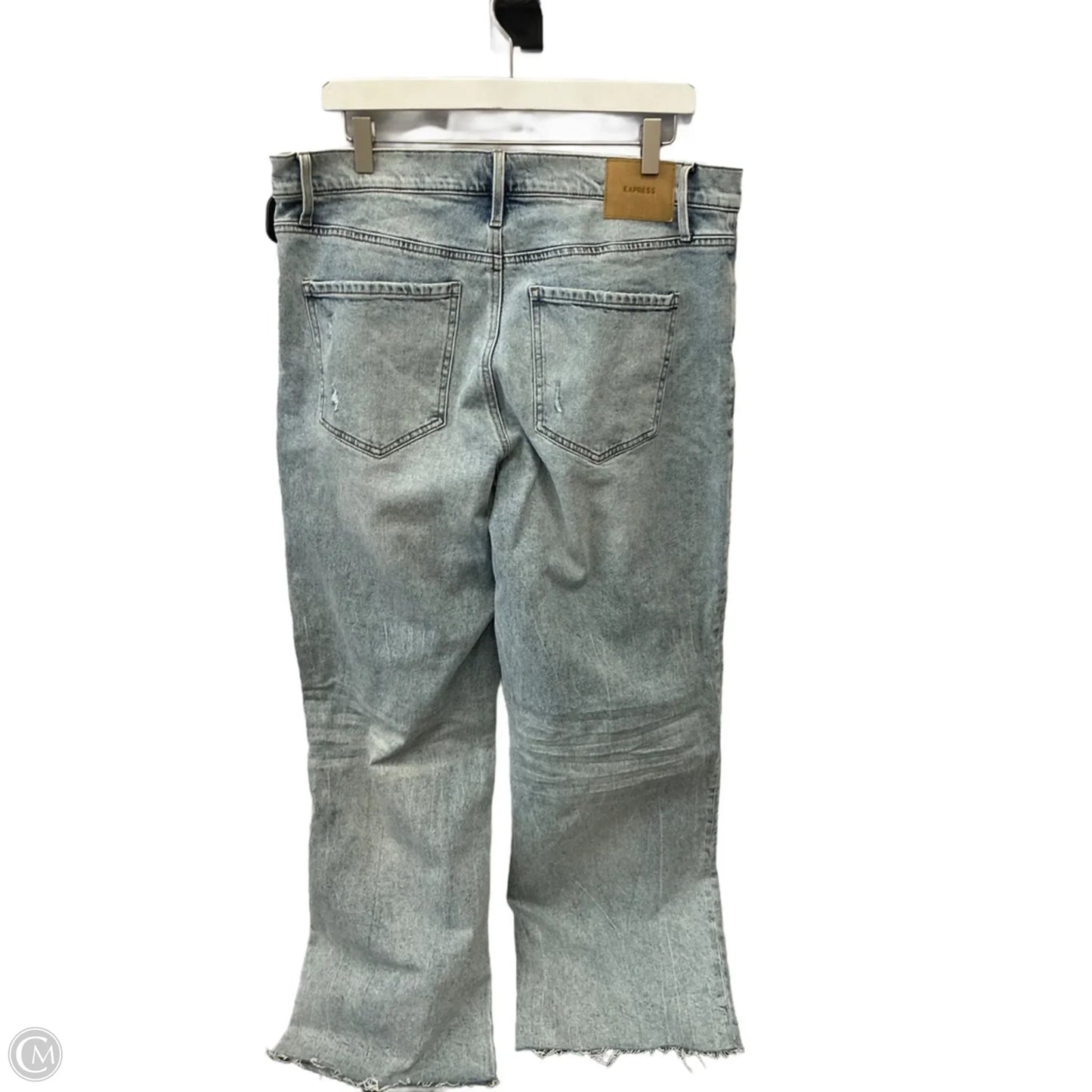 Jeans Wide Leg By Express In Blue Denim, Size: 14