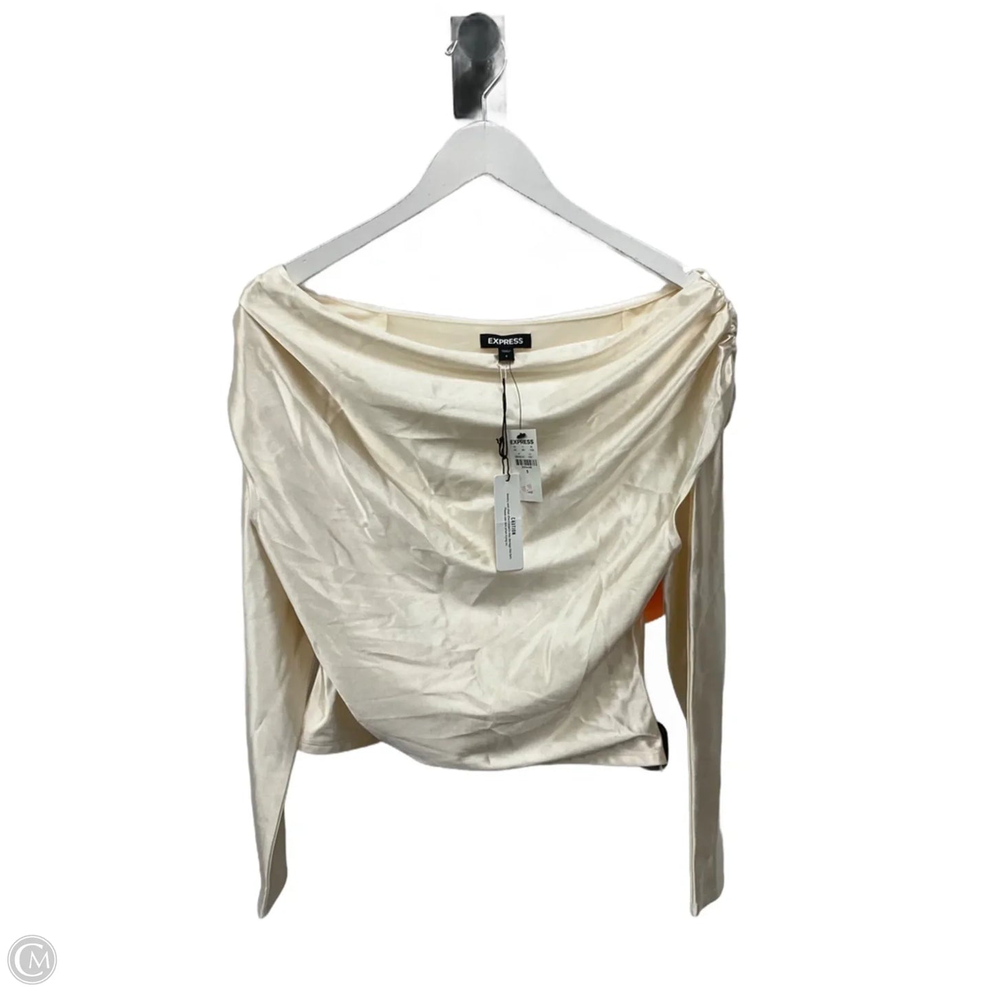 Top Long Sleeve By Express In Cream, Size: S