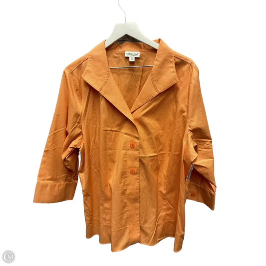 Tunic 3/4 Sleeve By Coldwater Creek In Orange, Size: 2x
