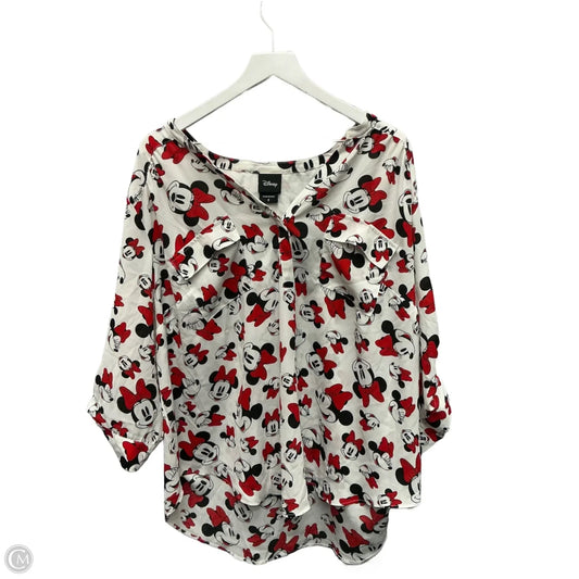 Top 3/4 Sleeve By Disney In Black & Red, Size: 3x