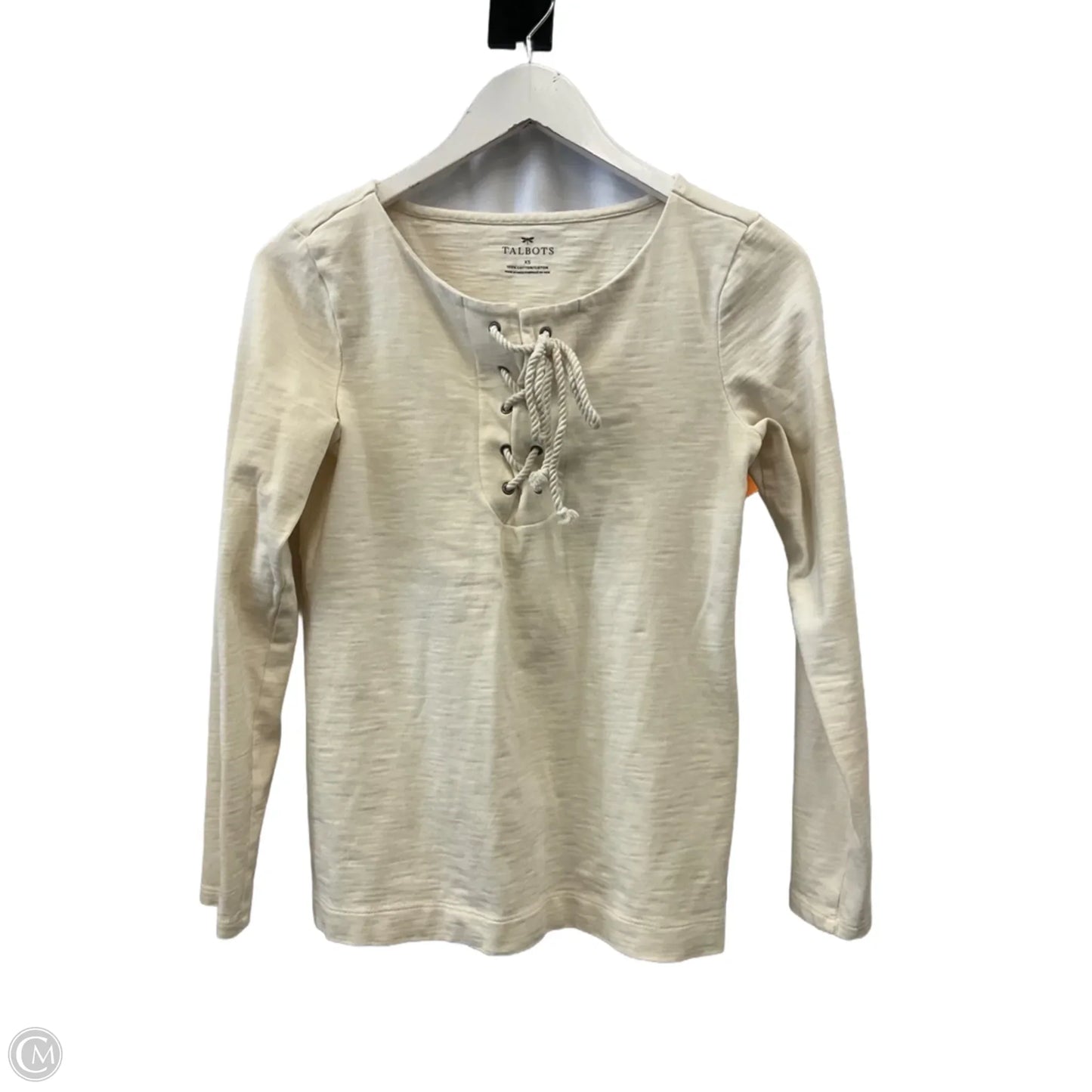 Top Long Sleeve By Talbots In Cream, Size: Xs