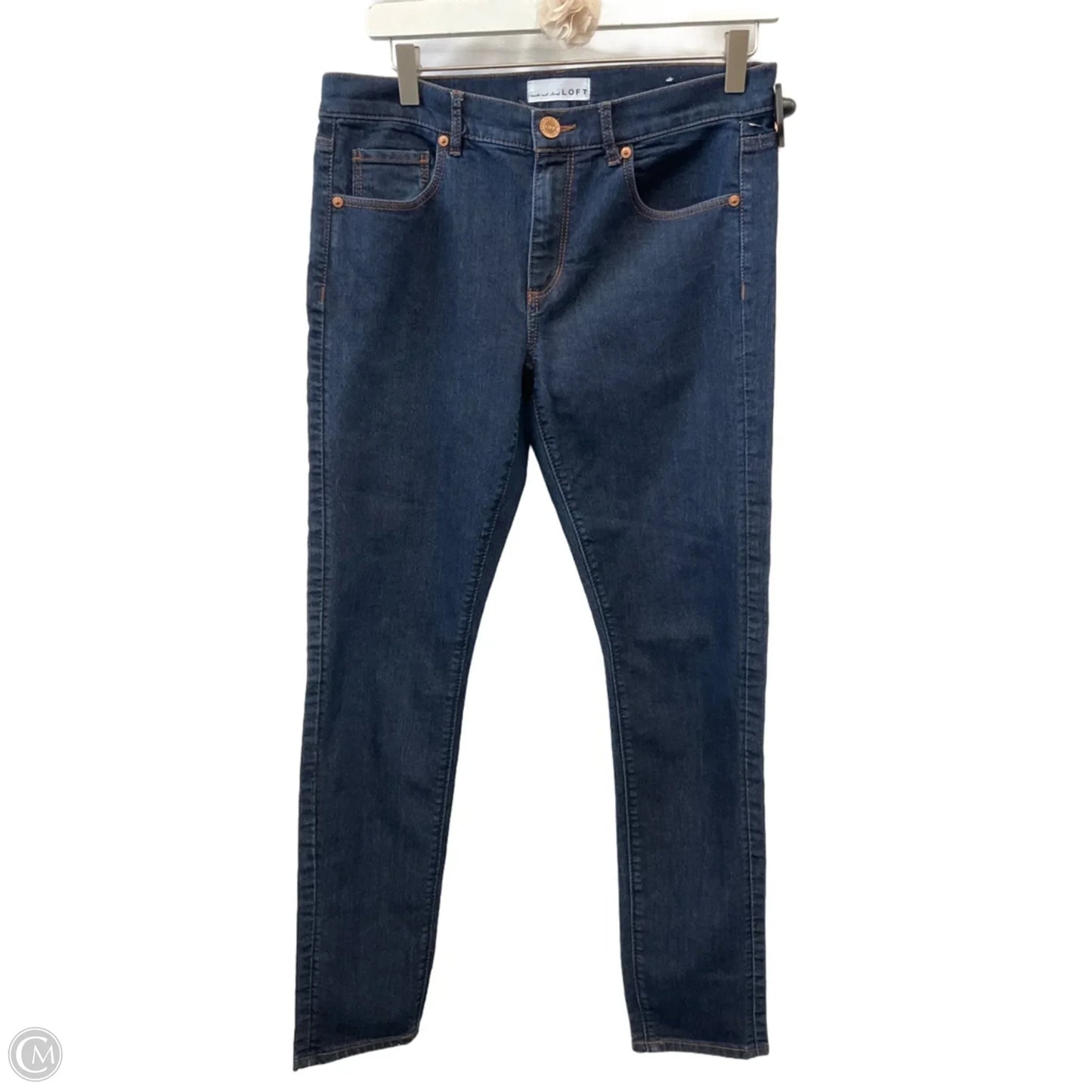 Jeans Skinny By Loft In Blue Denim, Size: 6
