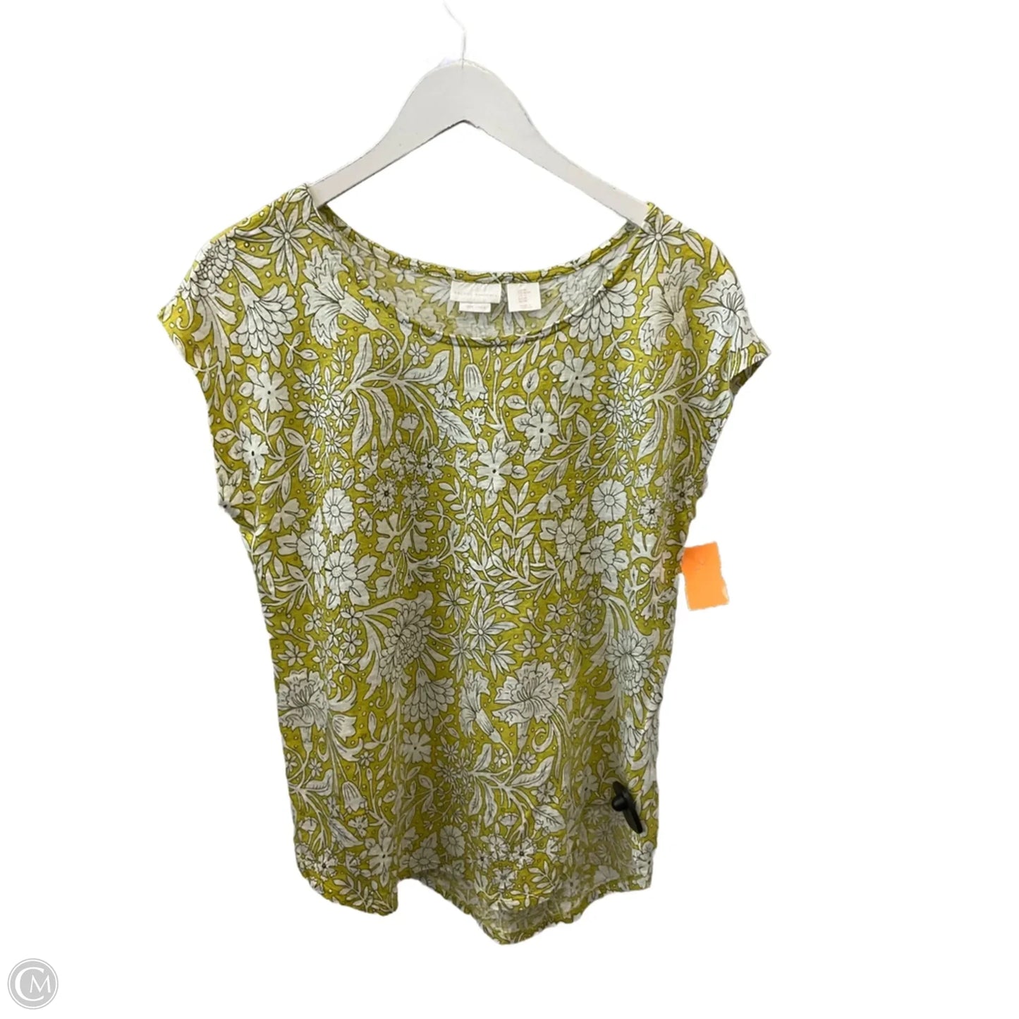 Top Short Sleeve By Cme In Green & White, Size: Medium