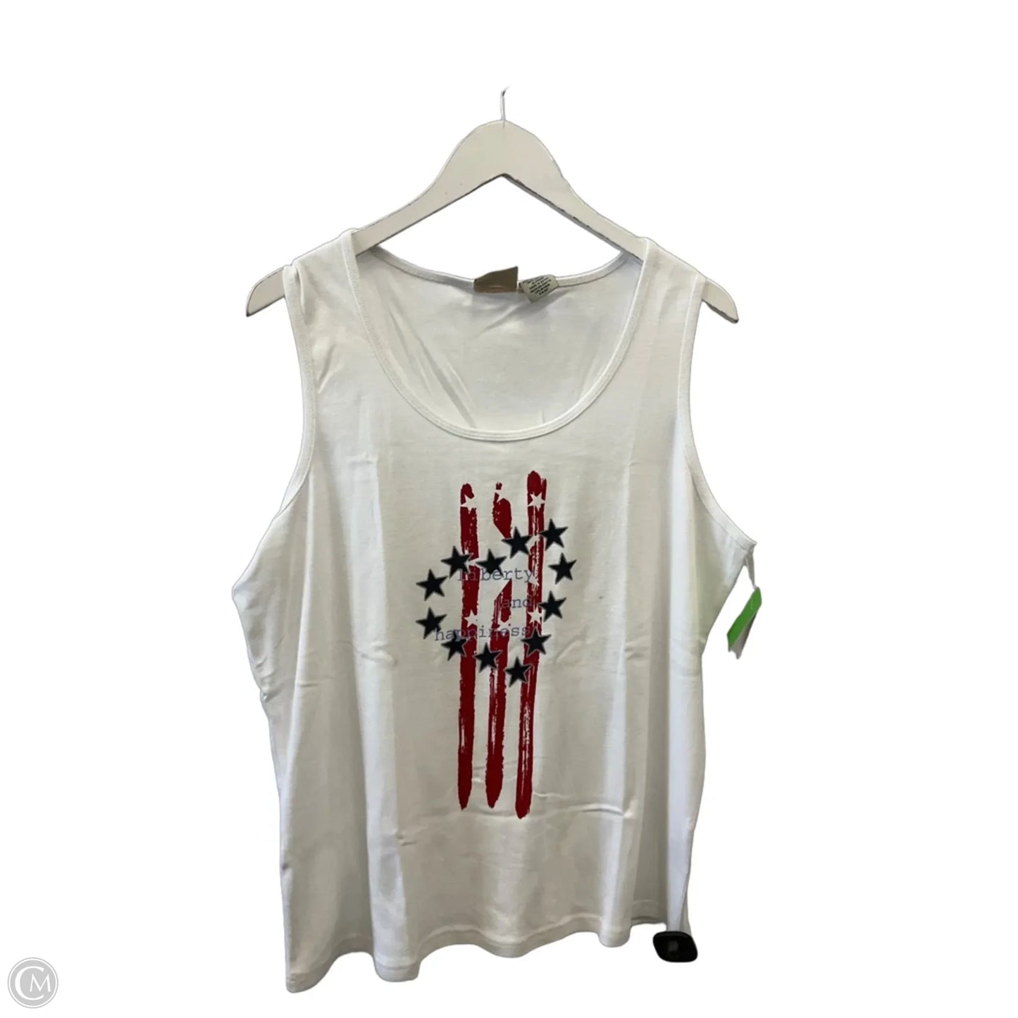 Top Sleeveless By St Johns Bay In Blue Red & White, Size: 2x