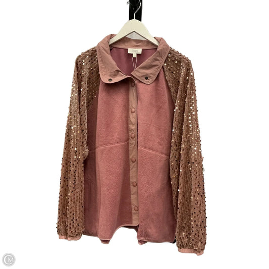 Jacket Fleece By Oddi In Mauve, Size: 3x