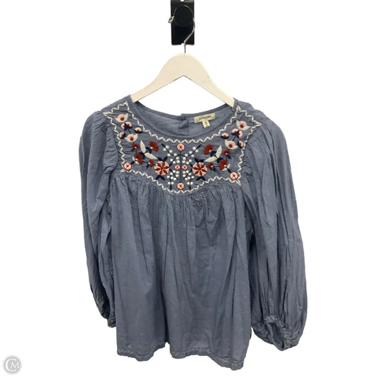 Top Long Sleeve By Max Studio In Blue, Size: M