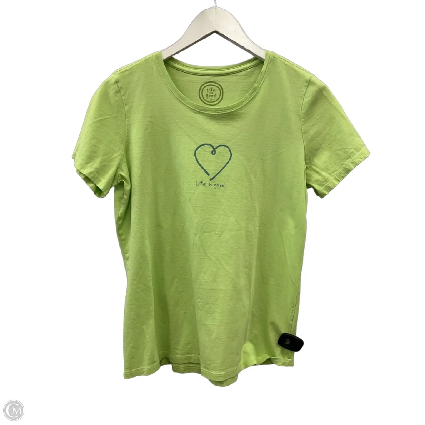 Top Short Sleeve By Life Is Good In Green, Size: M