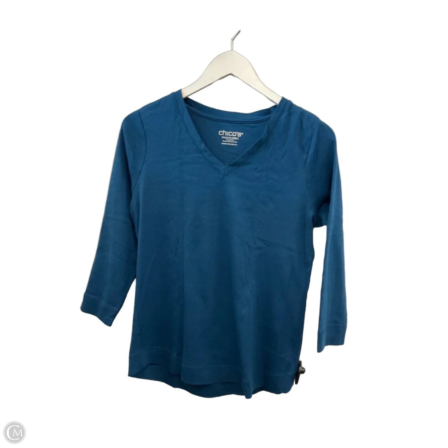 Top 3/4 Sleeve By Chicos In Blue, Size: M