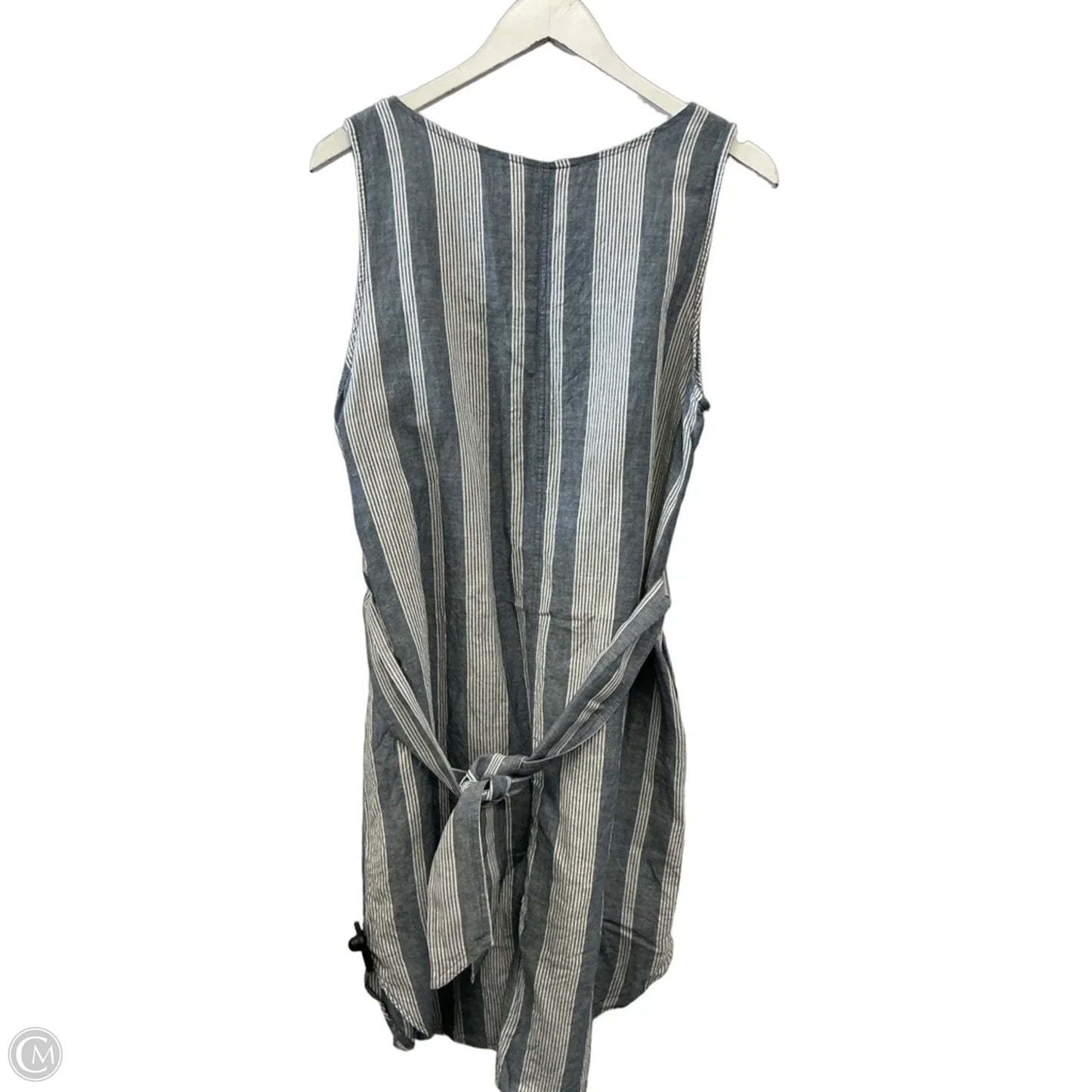 Dress Casual Midi By Eddie Bauer In Blue & White, Size: L