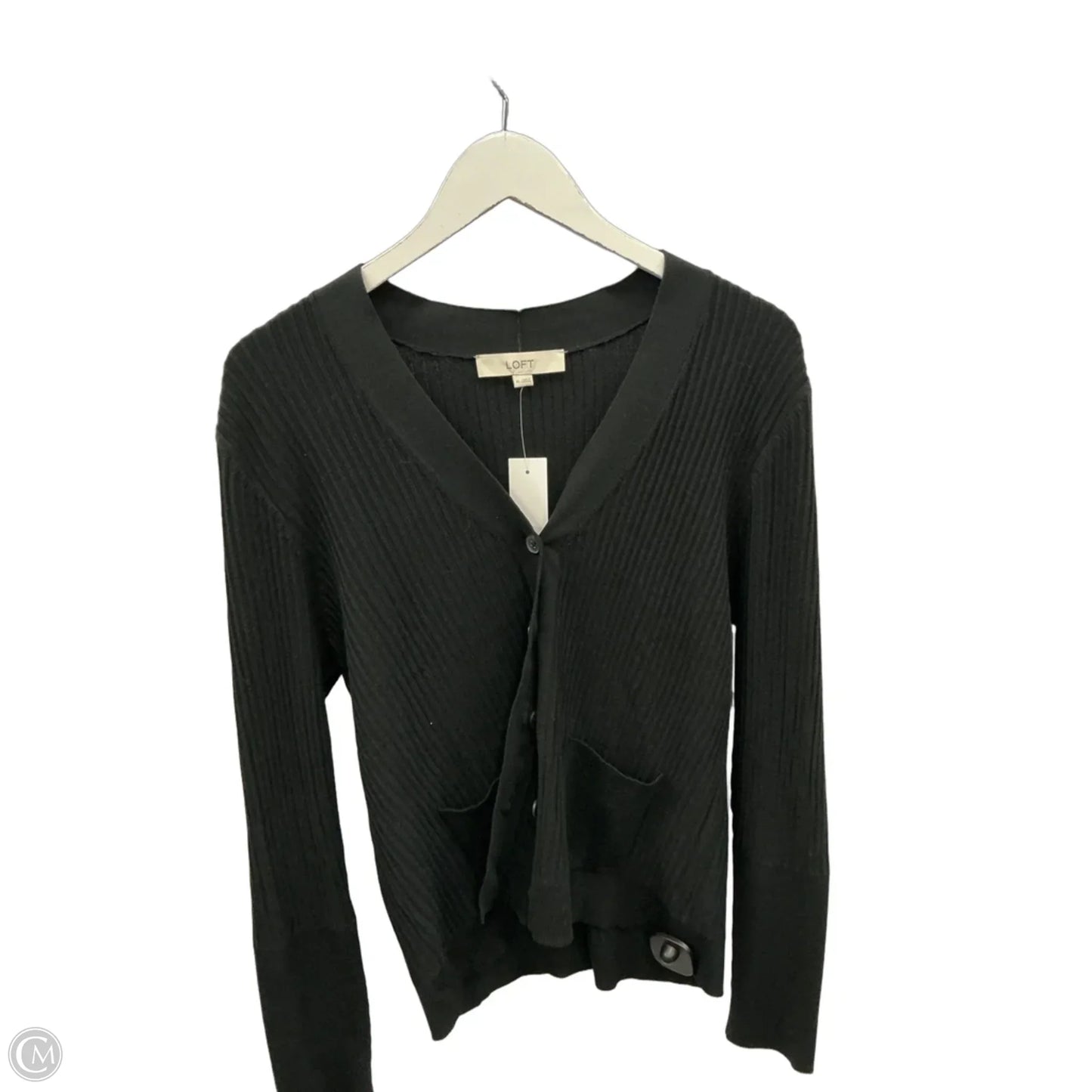 Sweater Cardigan By Loft In Black, Size: Xl