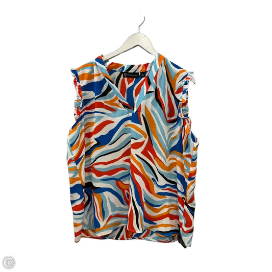 Top Sleeveless By New York And Co In Blue & Orange, Size: Xl