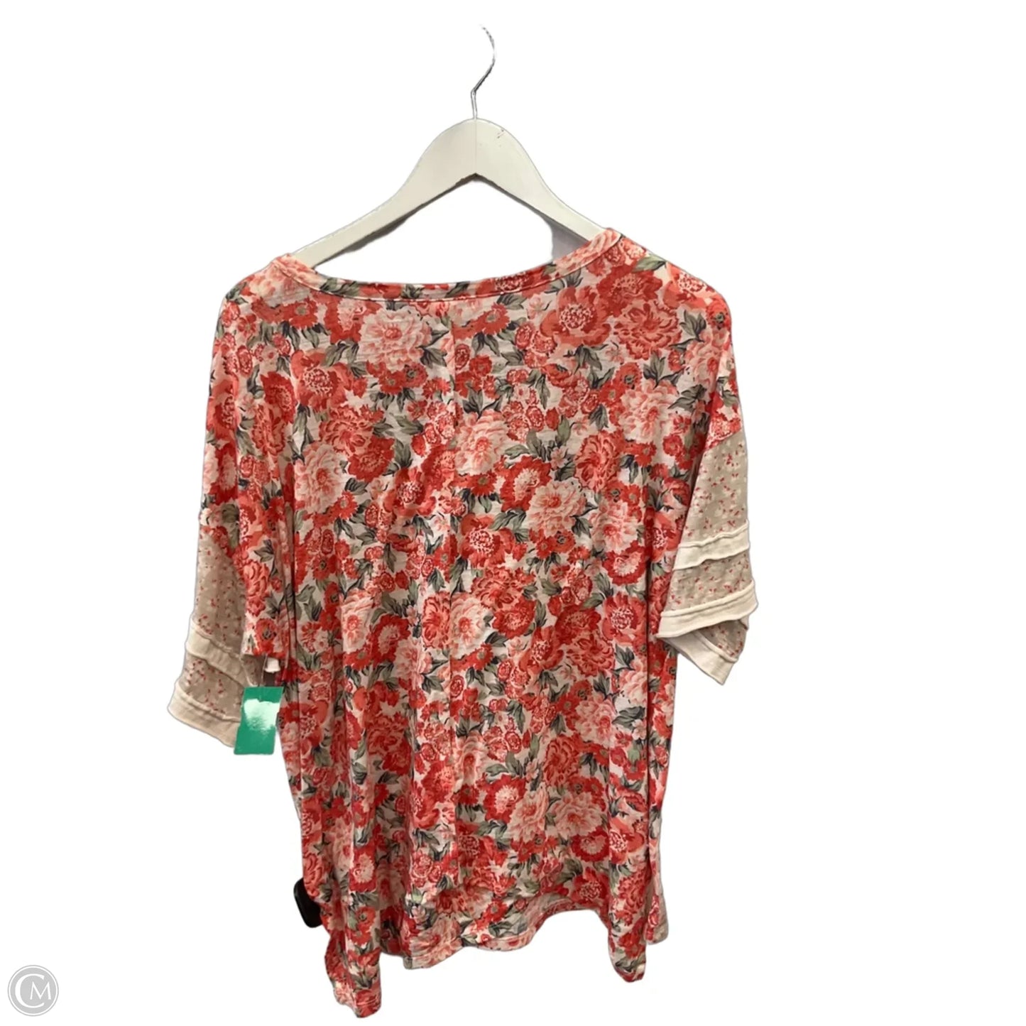 Top Short Sleeve By Cato In Orange, Size: L