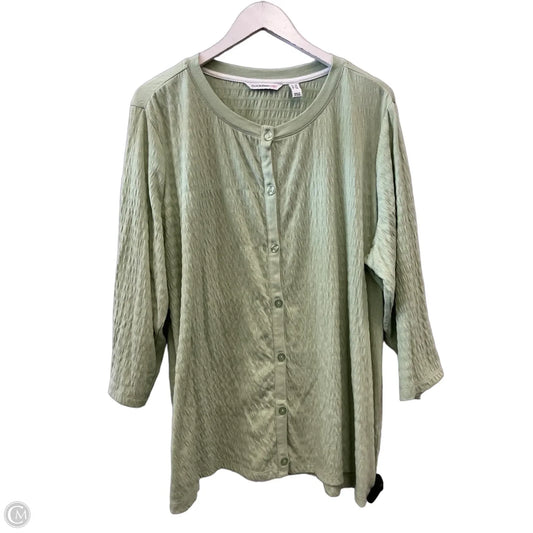 Top Short Sleeve By Isaac Mizrahi Live Qvc In Green, Size: 2x