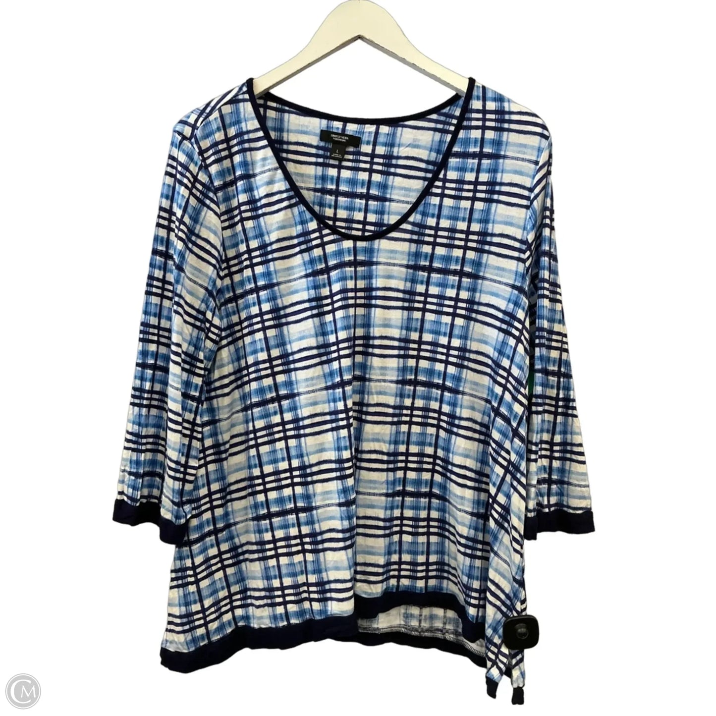 Pajamas 2pc By Simply Vera In Blue, Size: L