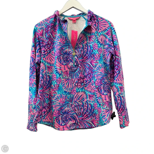 Top Long Sleeve Designer By Lilly Pulitzer In Green & Purple, Size: Xs