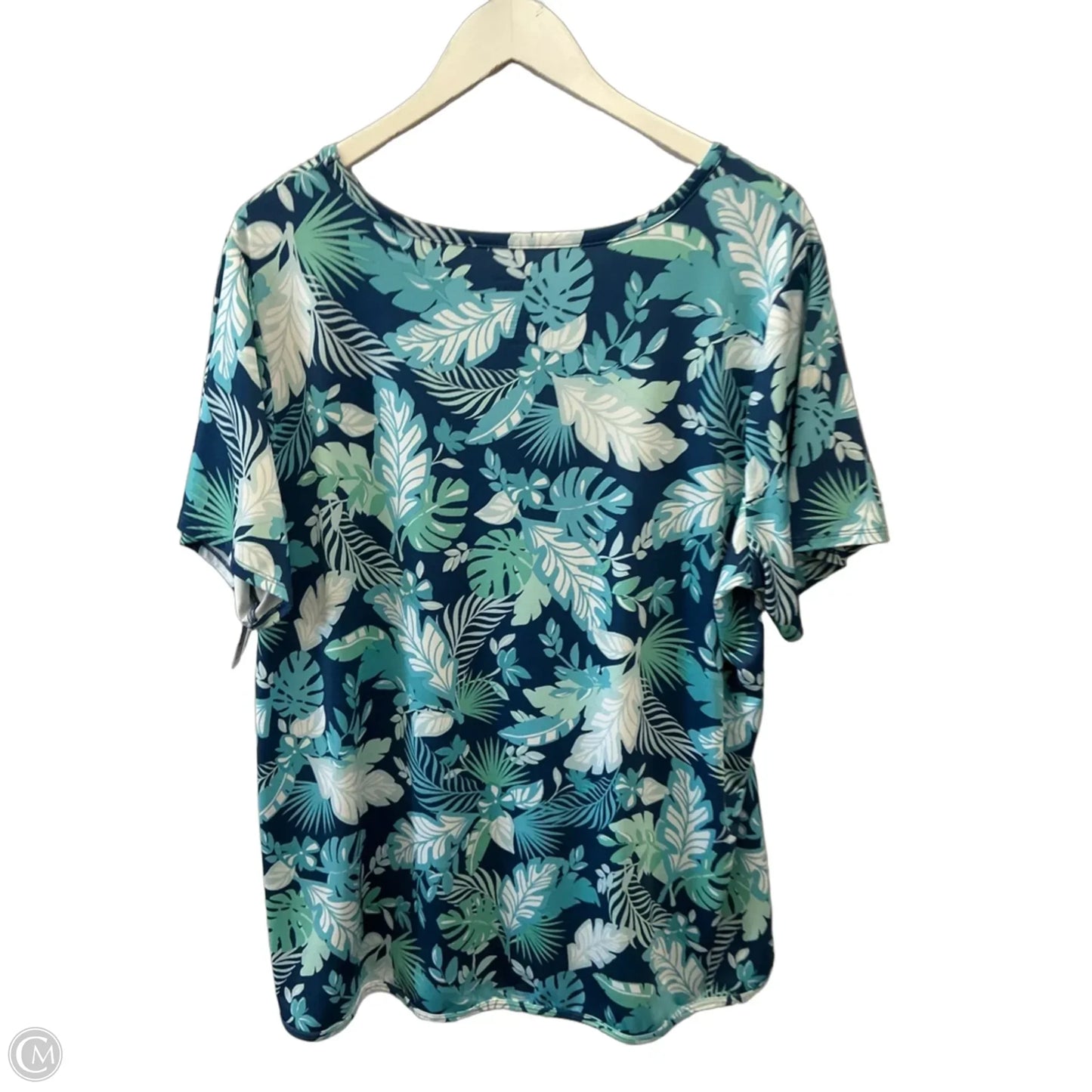 Athletic Top Short Sleeve By Croft And Barrow In Blue, Size: 1x