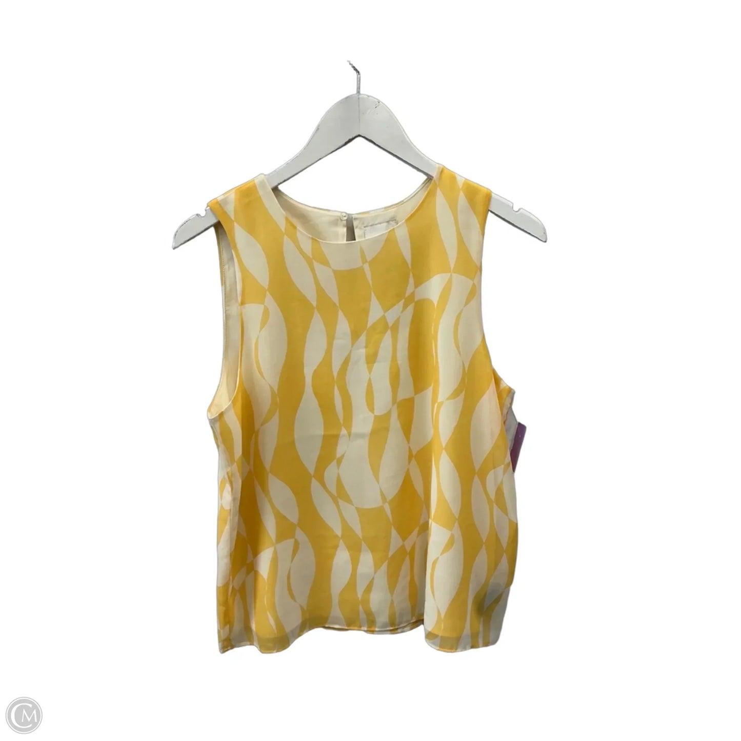 Top Sleeveless By Calvin Klein In Yellow, Size: S