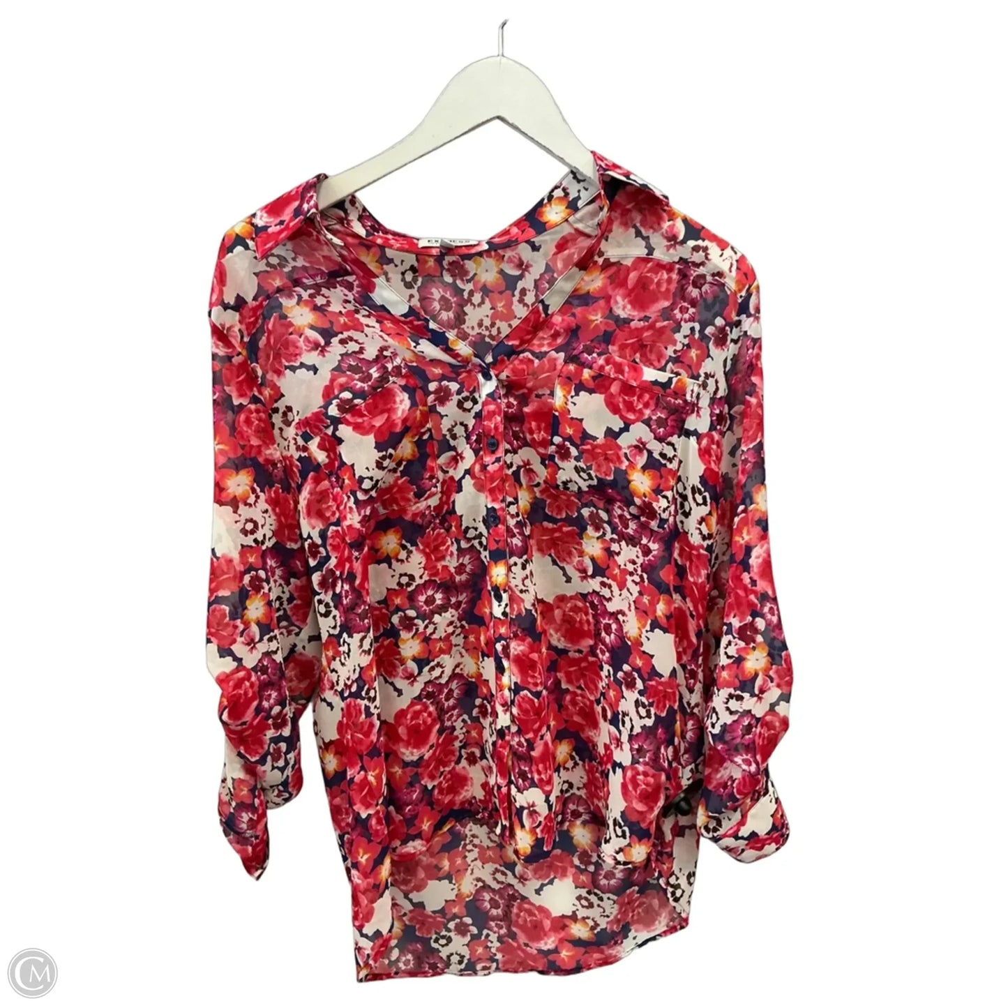 Top Long Sleeve By Express In Pink, Size: L