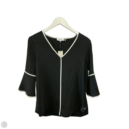 Top Short Sleeve By Calvin Klein In Black, Size: S