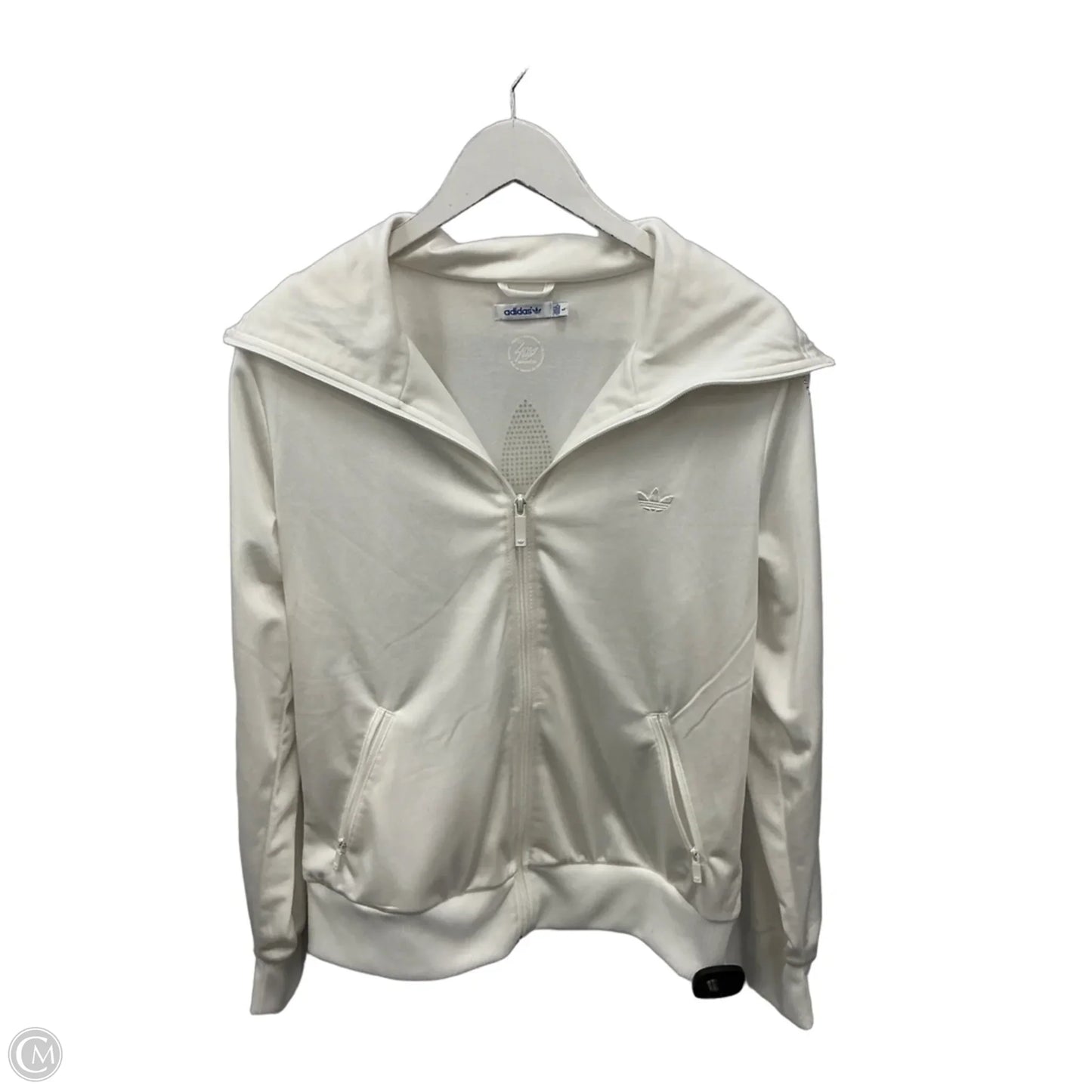 Athletic Jacket By Adidas In White, Size: L