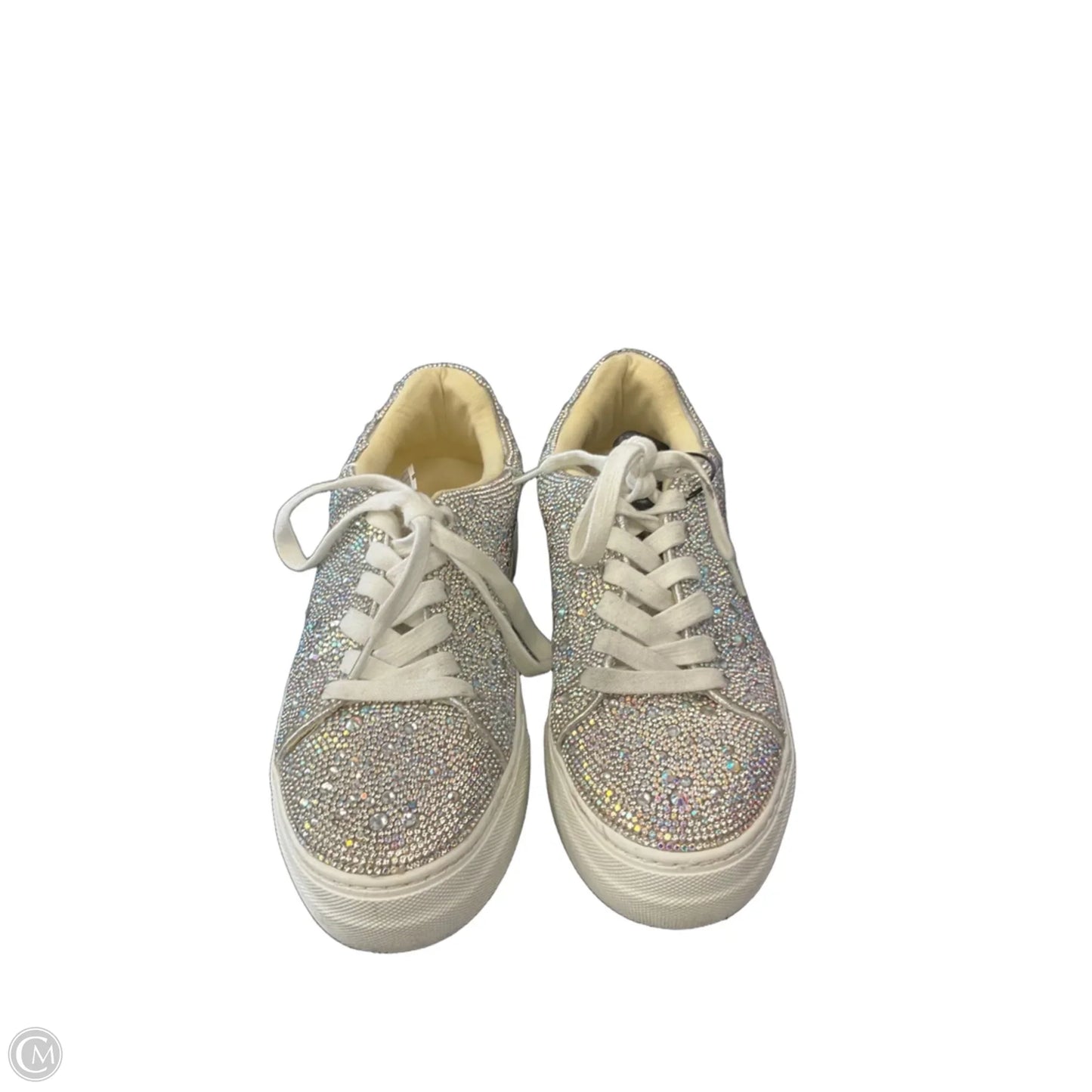 Shoes Heels Platform By Betsey Johnson In Silver, Size: 7