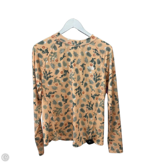 Athletic Top Long Sleeve Crewneck By The North Face In Yellow, Size: L