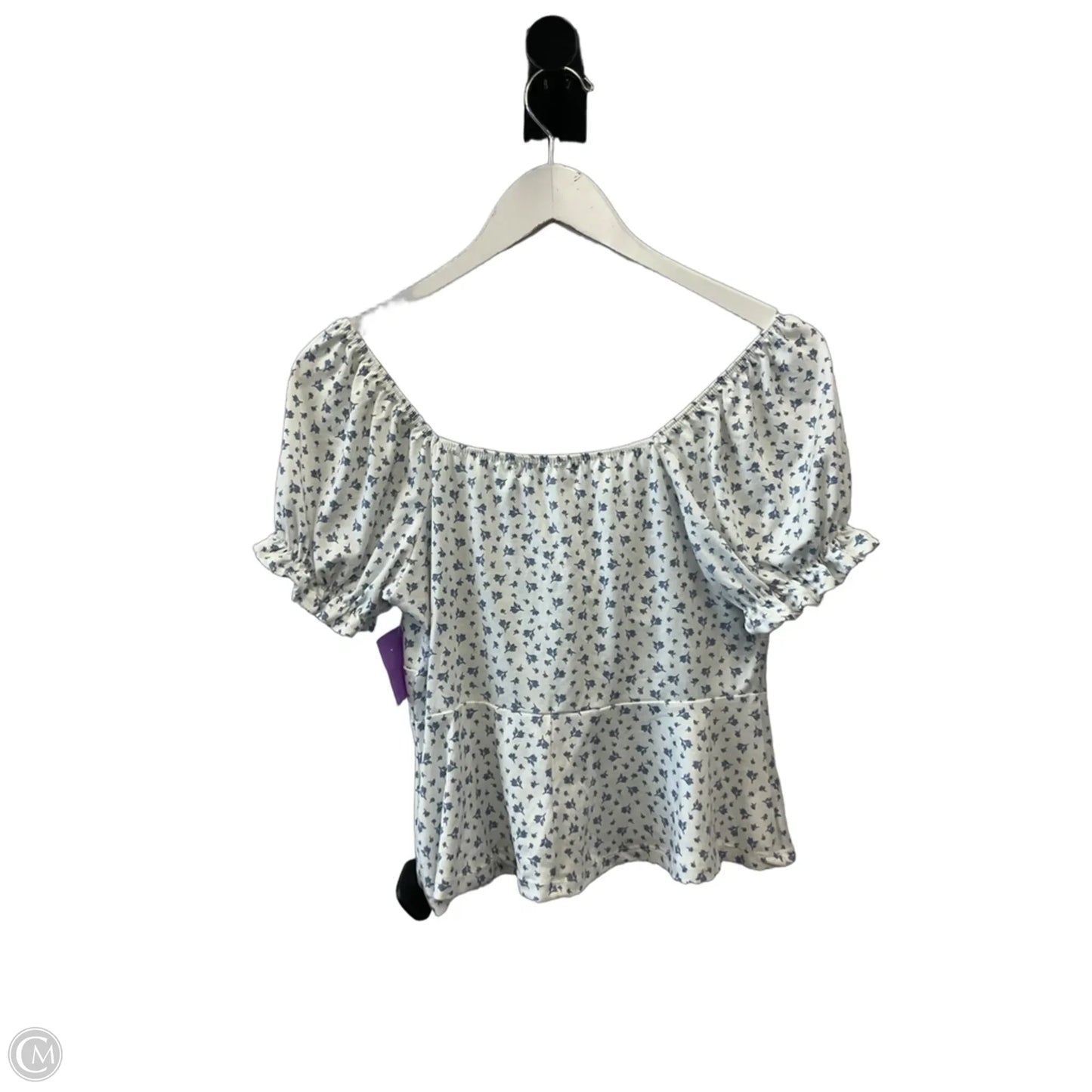 Top Short Sleeve By Vibe In Blue & White, Size: S