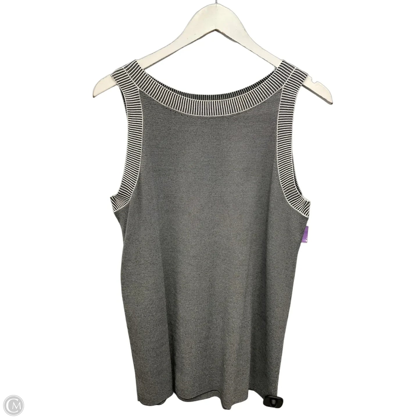 Top Sleeveless By Chicos In Black & White, Size: M