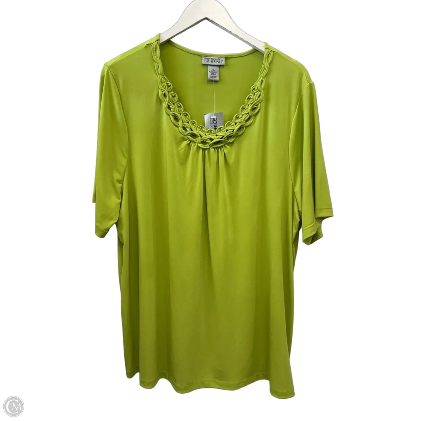 Top Short Sleeve By Maggie Barnes In Green, Size: 1x