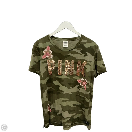 Top Short Sleeve By Pink In Green, Size: M