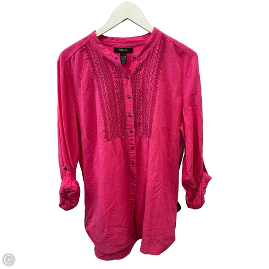 Top 3/4 Sleeve By Style And Company In Pink, Size: L