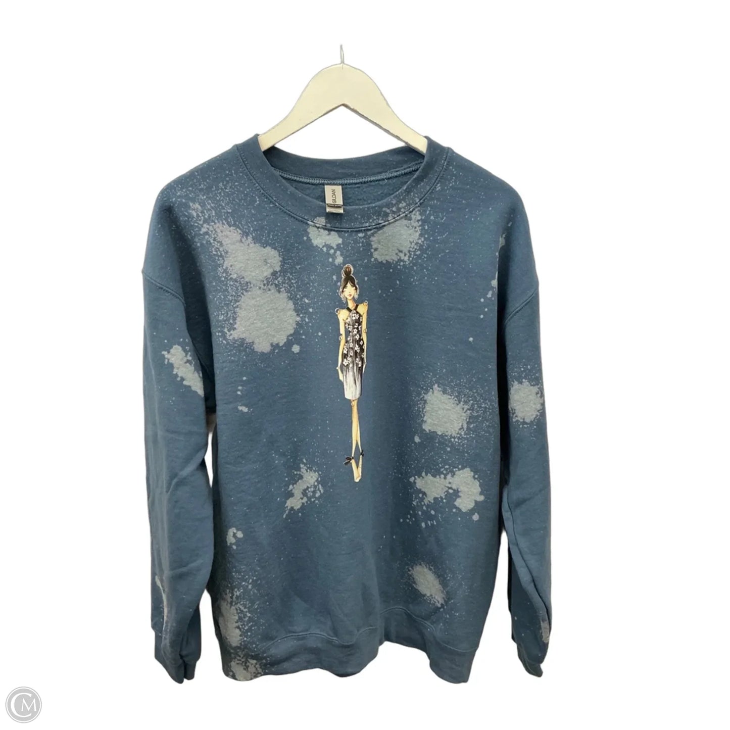 Sweatshirt Crewneck By Gildan In Blue, Size: L