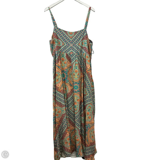 Dress Casual Maxi By Clothes Mentor In Blue & Orange, Size: 3x