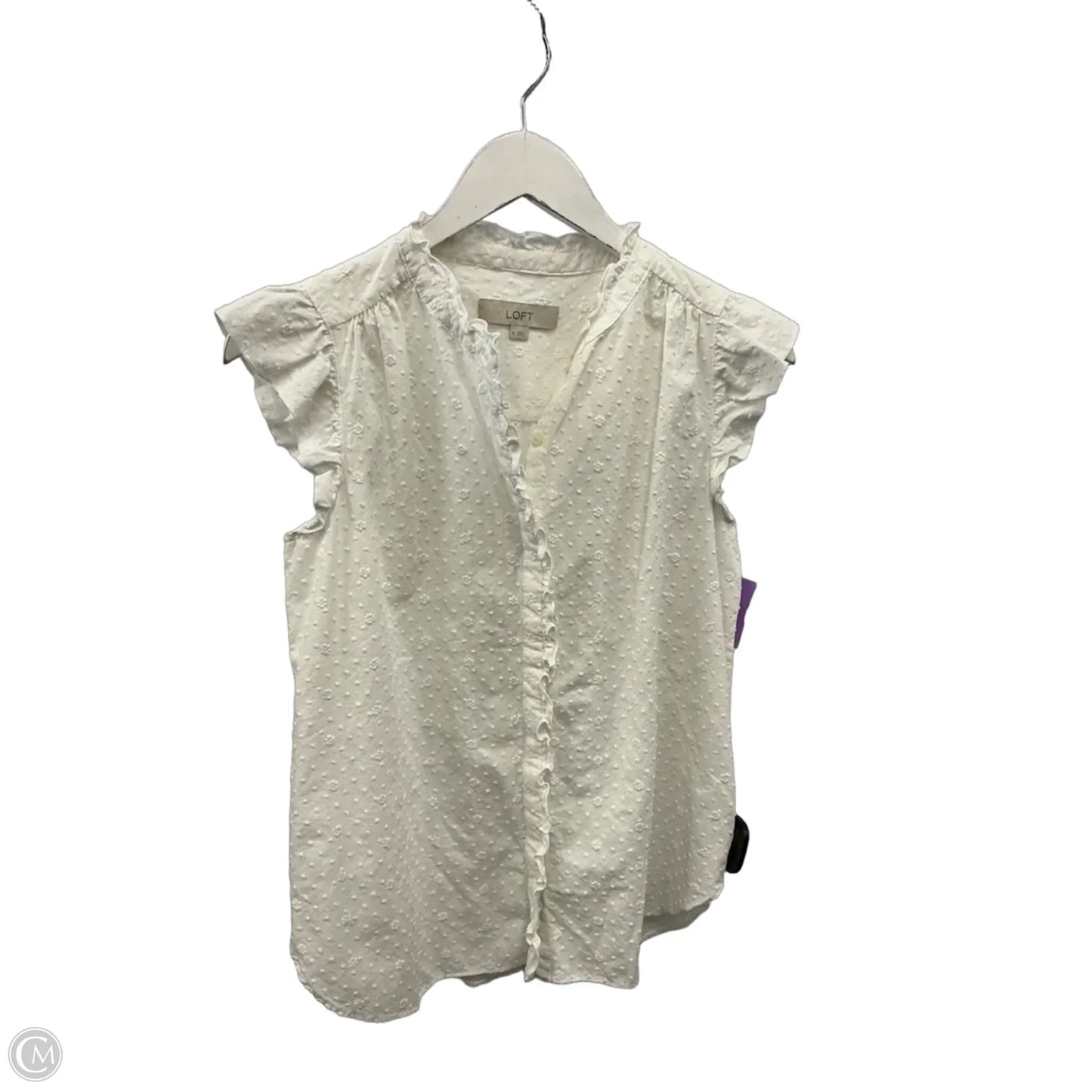 Top Short Sleeve By Loft In White, Size: Xs