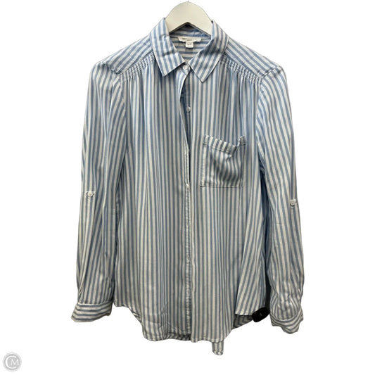 Top Long Sleeve By Beachlunchlounge In Blue & White, Size: S