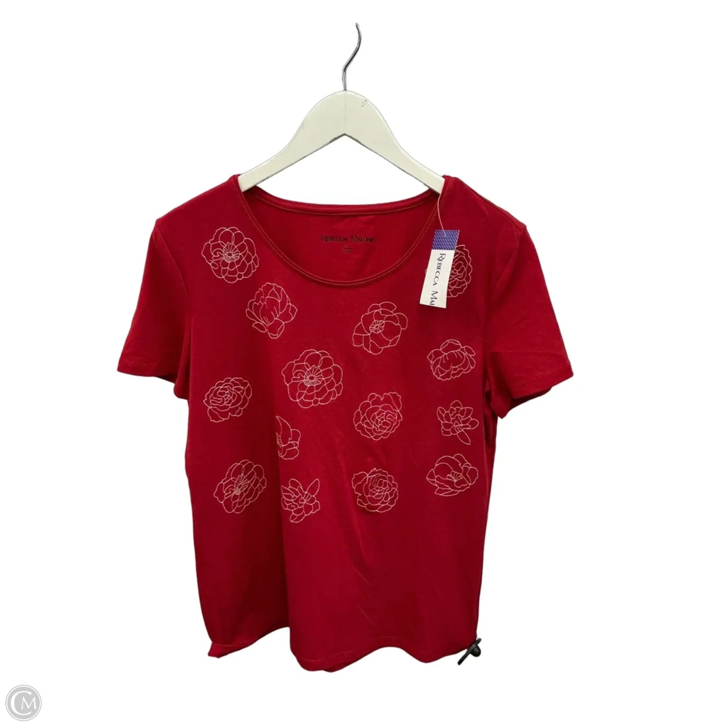 Top Short Sleeve By Rebecca Malone In Red, Size: L