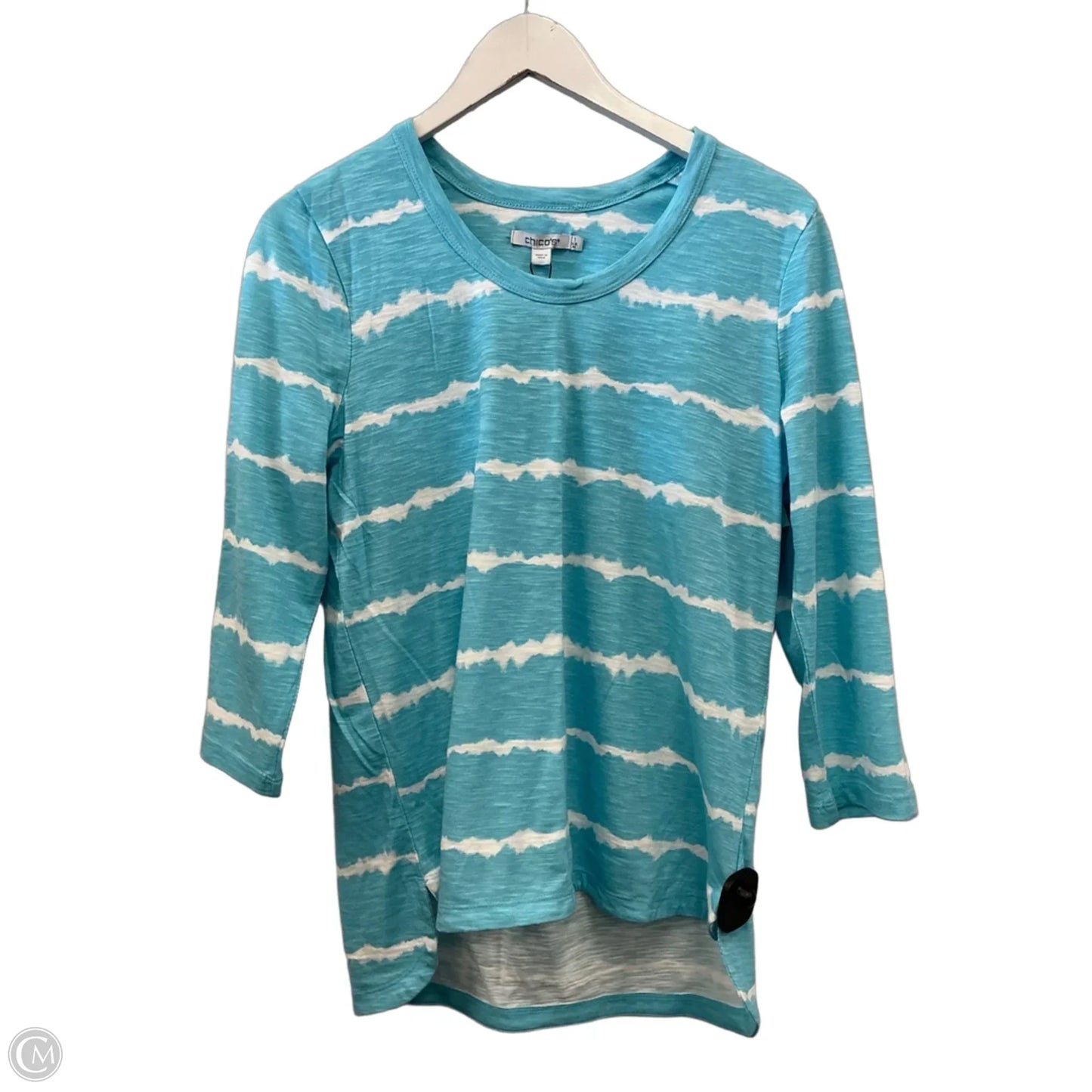 Top 3/4 Sleeve By Chicos In Blue, Size: M