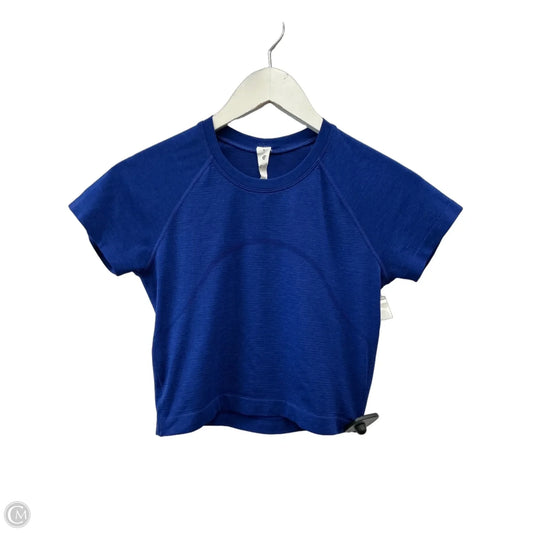 Athletic Top Short Sleeve By Lululemon In Blue, Size: S