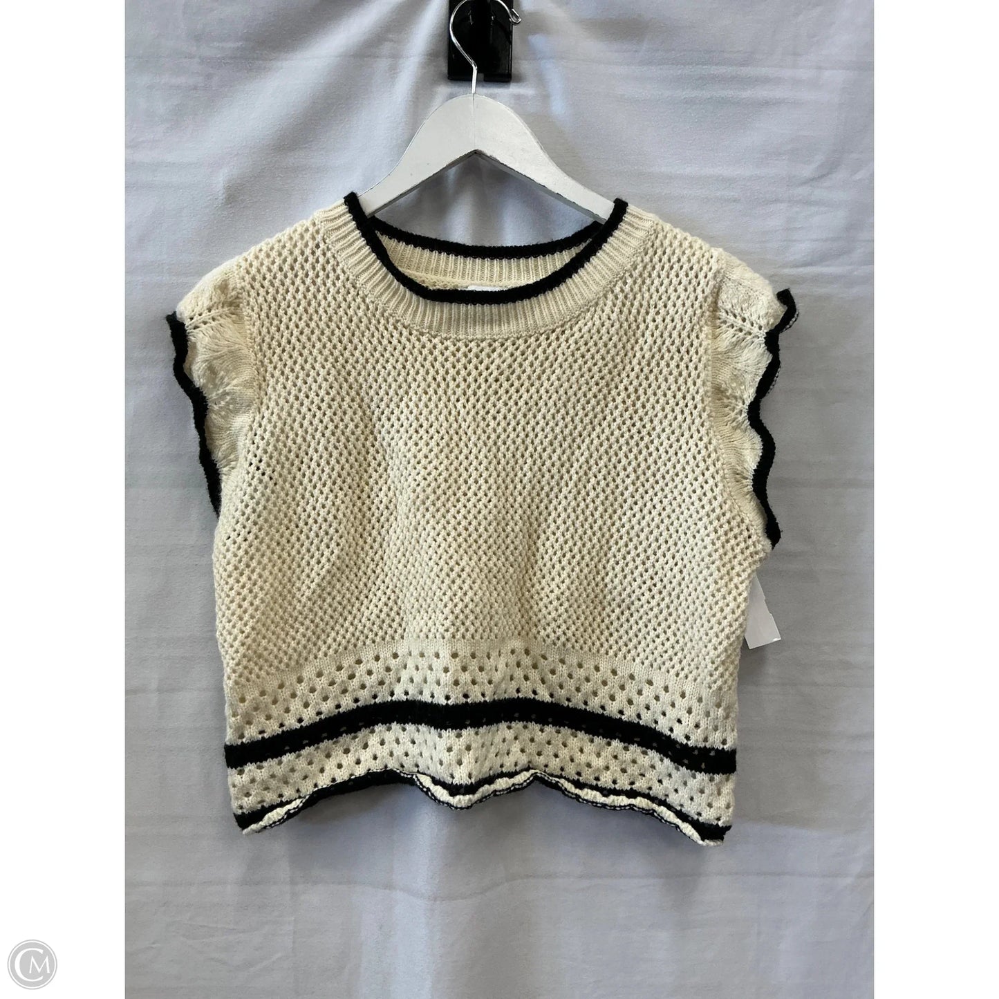 Sweater Short Sleeve By Gilli In Cream, Size: L