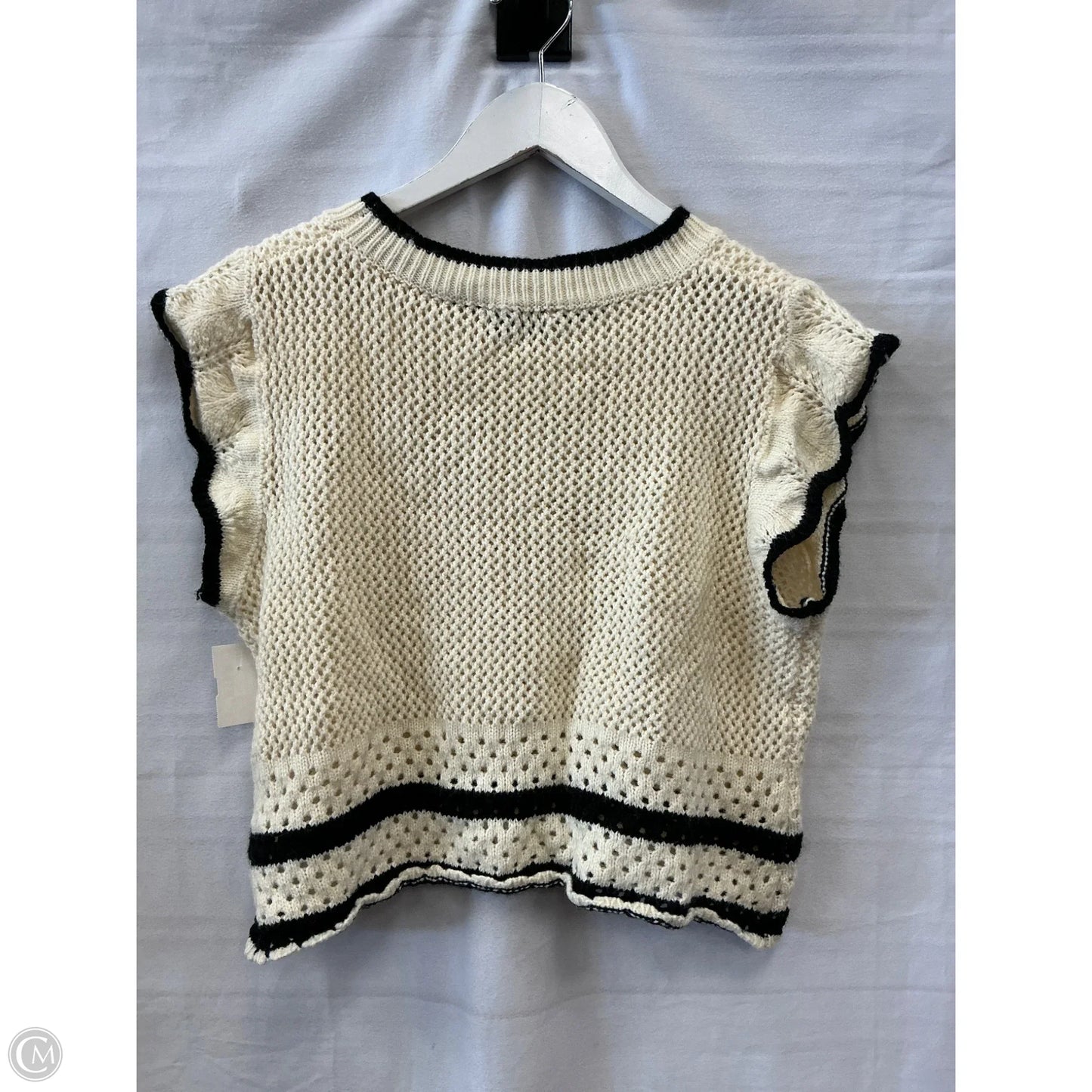 Sweater Short Sleeve By Gilli In Cream, Size: L