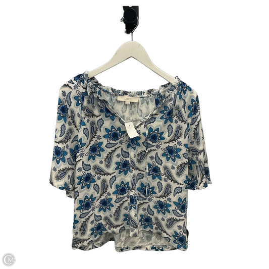 Top Short Sleeve By Loft In Blue, Size: M