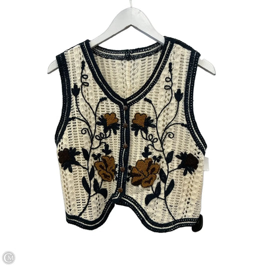 Top Sleeveless By Shein In Blue & Cream, Size: L