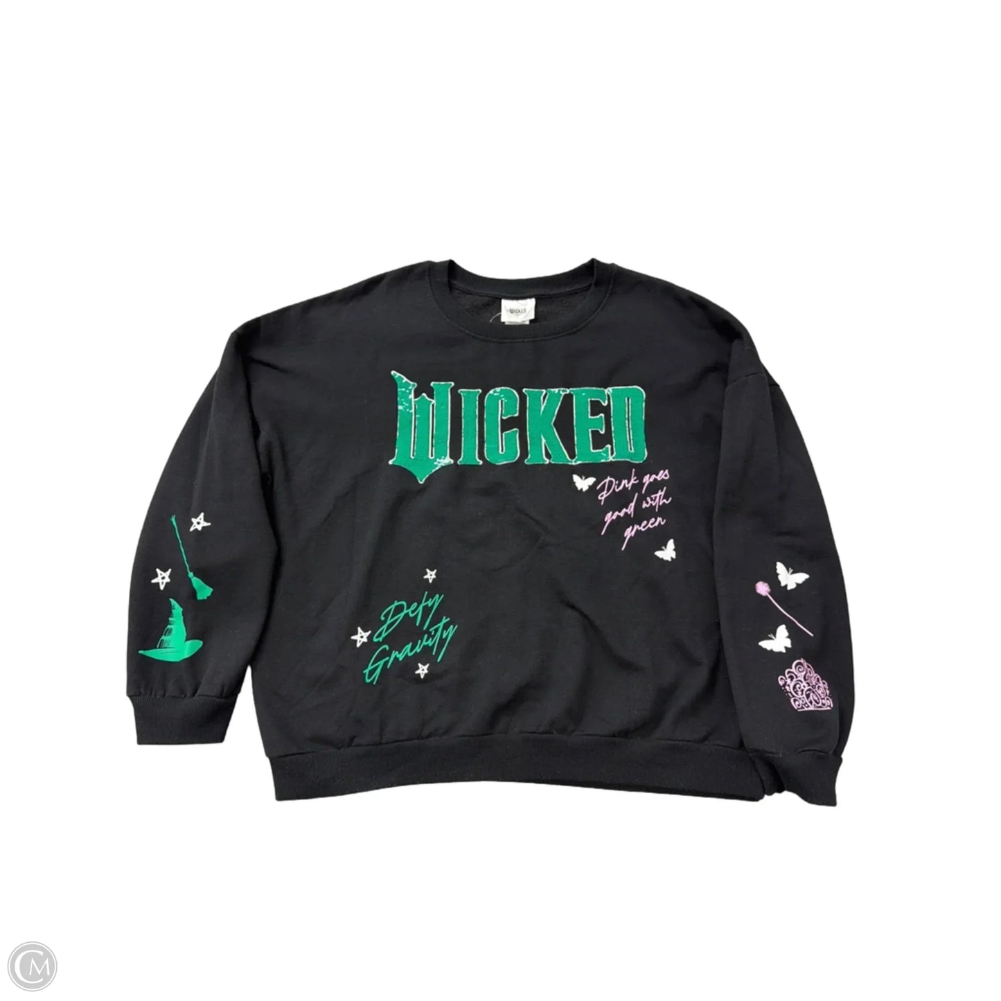 Sweatshirt Crewneck By Clothes Mentor In Black, Size: 2x
