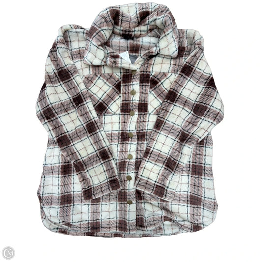 Jacket Shirt By Torrid In Plaid Pattern, Size: L