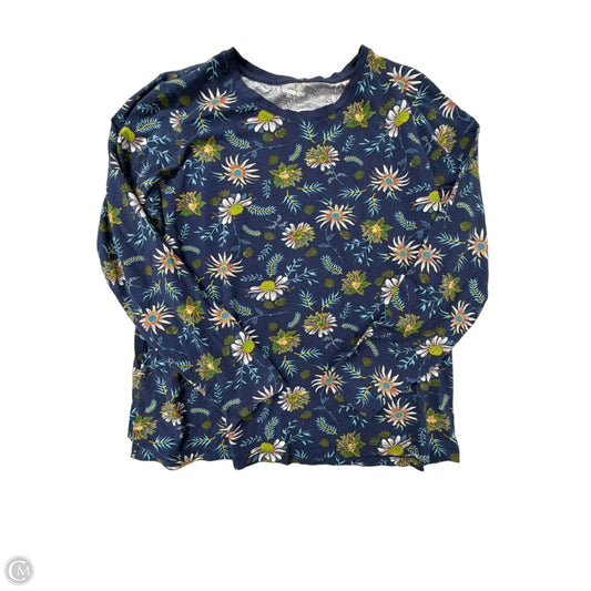 Top Long Sleeve By Lands End In Floral Print, Size: L