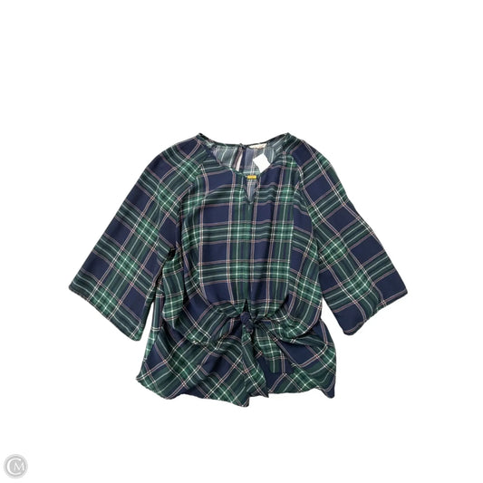 Top Long Sleeve By Krazy Kat In Plaid Pattern, Size: Xl