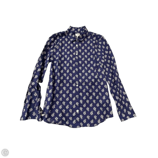 Top Long Sleeve By J. Crew In Blue & White, Size: S